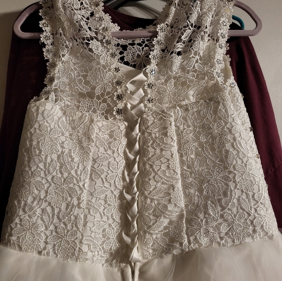 NWOT White Bridal Ball Gown Cap Sleeves Wedding Dress - Picture 6 of 6